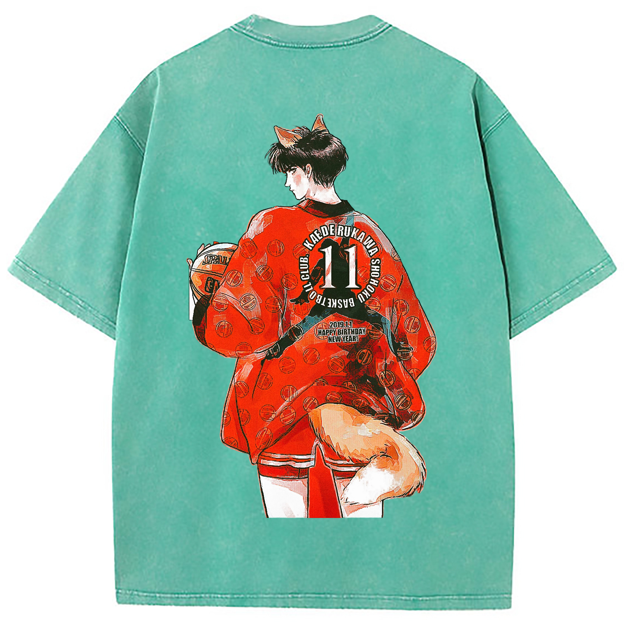 （画像用） SLAM DUNK／スラムダンク 綿100% ヴィンテージ風 半袖Tシャツ（背面プリント）